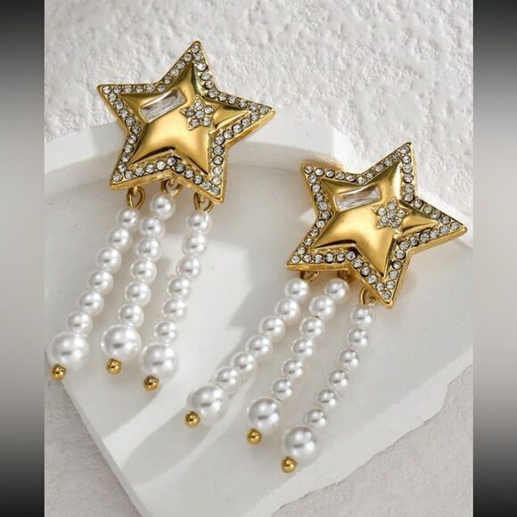 VintageāstarāearringsāA1096 - Picture 2 of 5